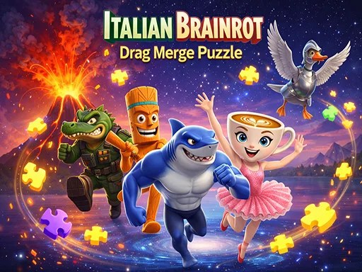 Italian Brainrot Drag Merge Puzzle