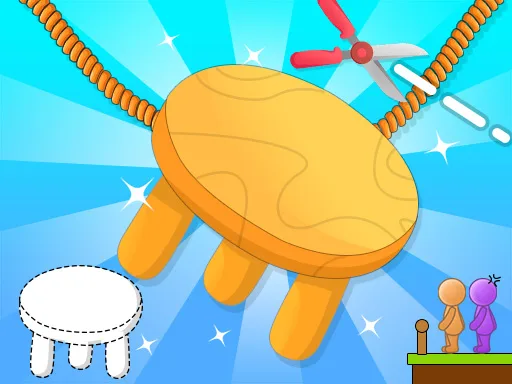 Układanka z Krzesłami: Przetnij Liny